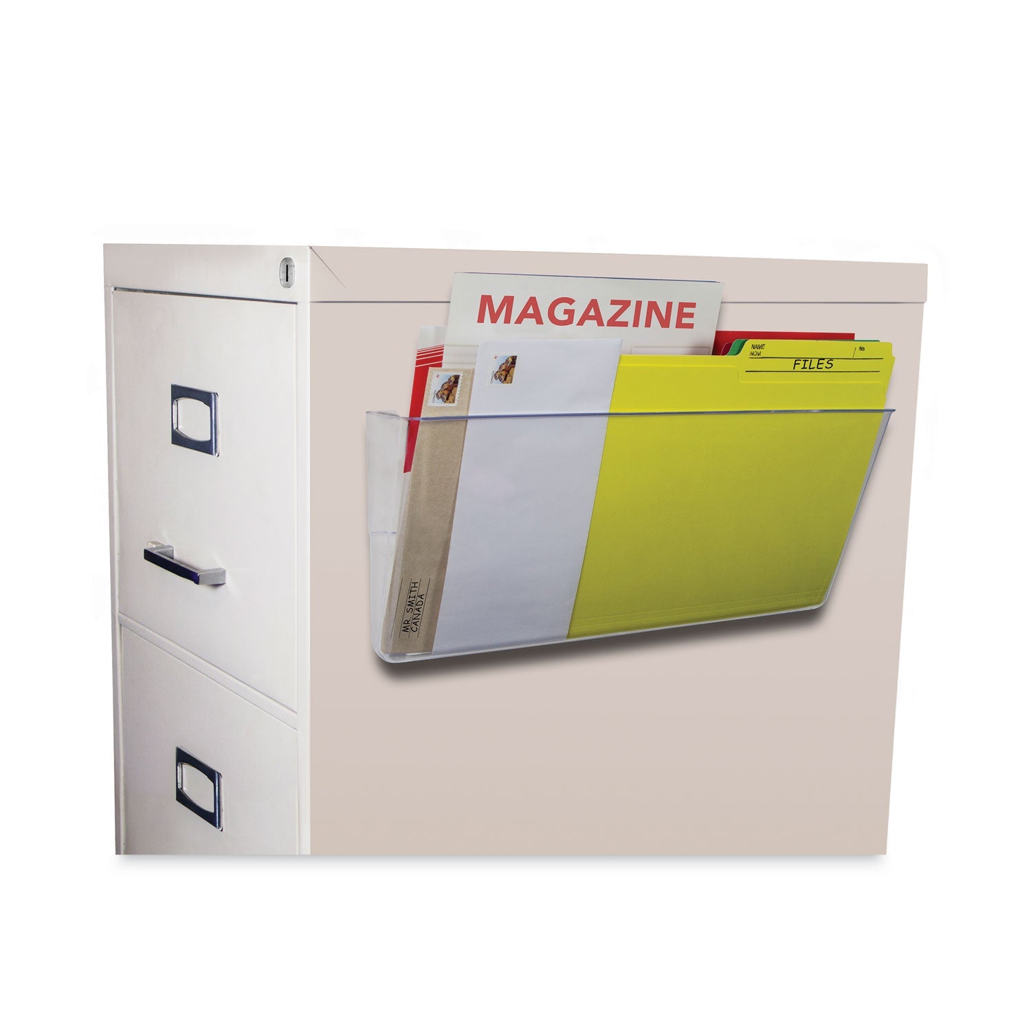 Storex Unbreakable Magnetic Wall File, Legal/Letter Size, 16" x 4" x 7", Clear