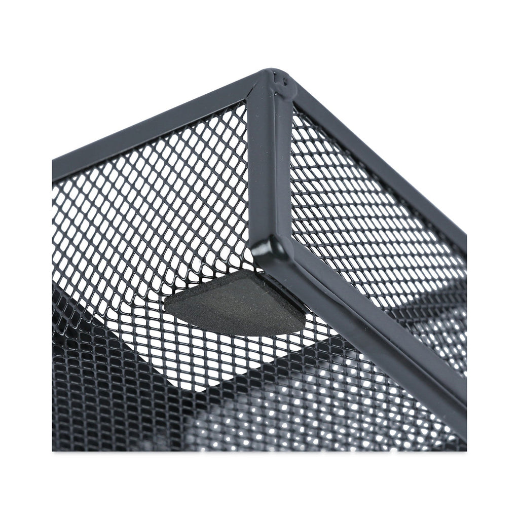 Universal Metal Mesh Drawer Organizer, Six Compartments, 15 x 11.88 x 2.5, Black