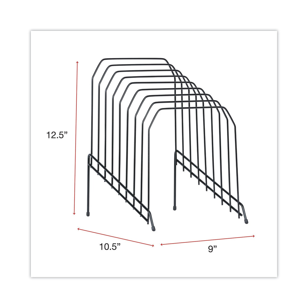 Universal Wire Tiered File Sorter, 8 Sections, Letter to Legal Size Files, 8" x 10.5" x 12.5", Black