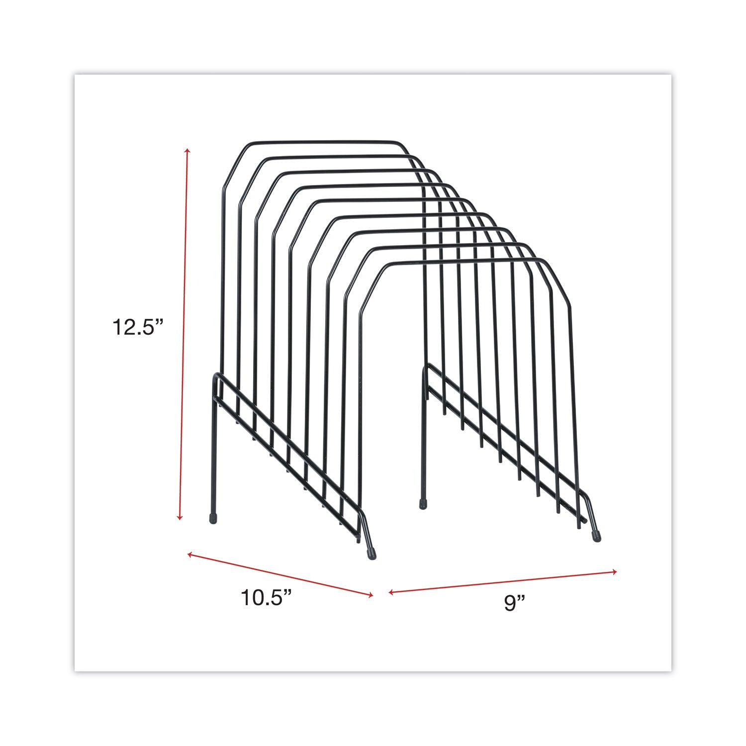 Universal Wire Tiered File Sorter, 8 Sections, Letter to Legal Size Files, 8" x 10.5" x 12.5", Black