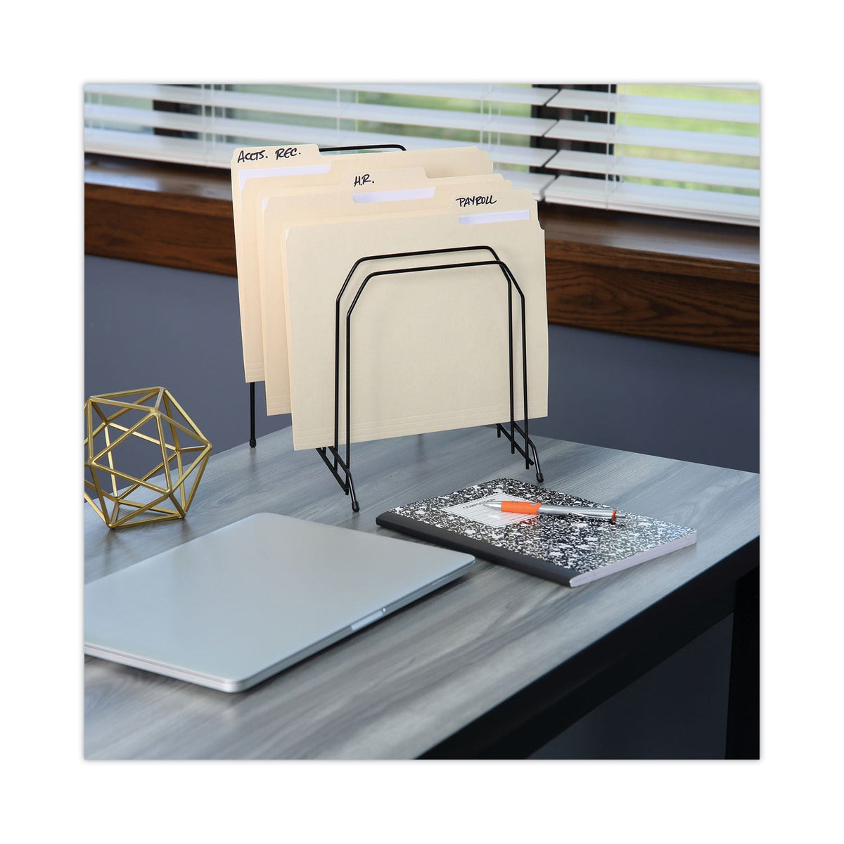 Universal Wire Tiered File Sorter, 8 Sections, Letter to Legal Size Files, 8" x 10.5" x 12.5", Black
