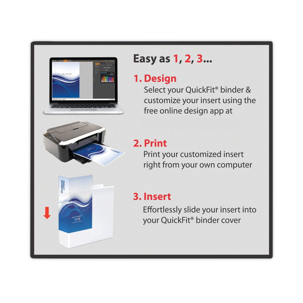 Stride QuickFit Ledger D-Ring View Binder, 3 Rings, 1" Capacity, 11 x 17, White