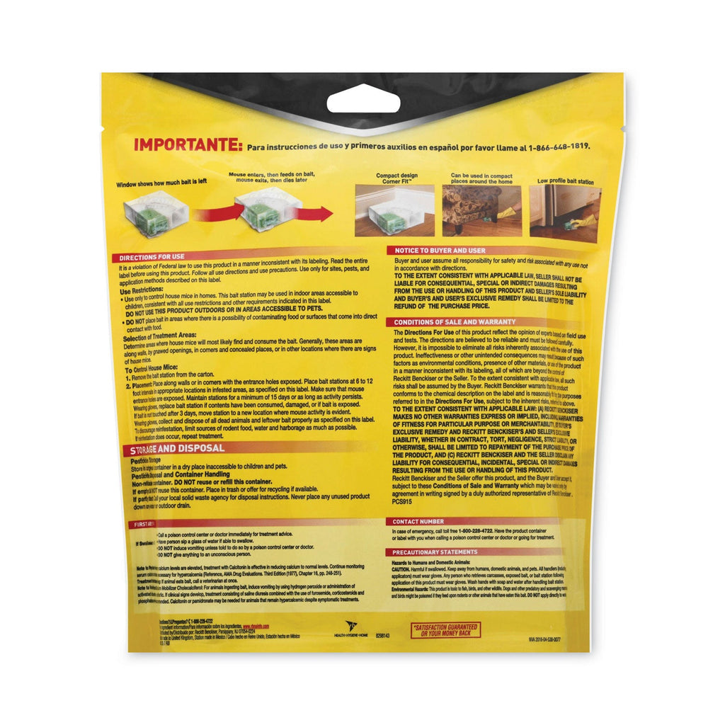 d-CON Disposable Bait Station, 3 x 3 x 1.25, 6/Carton