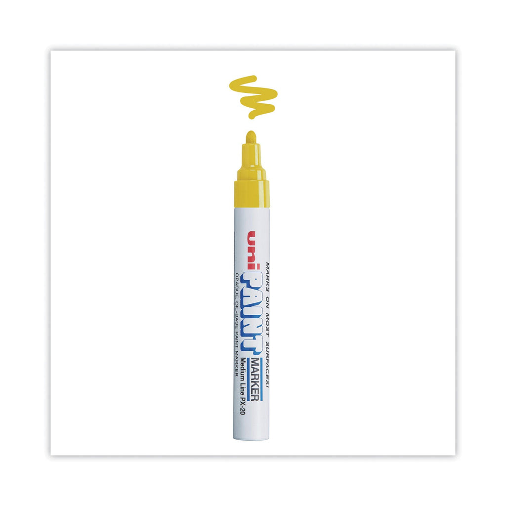 uni Permanent Marker, Medium Bullet Tip, Yellow
