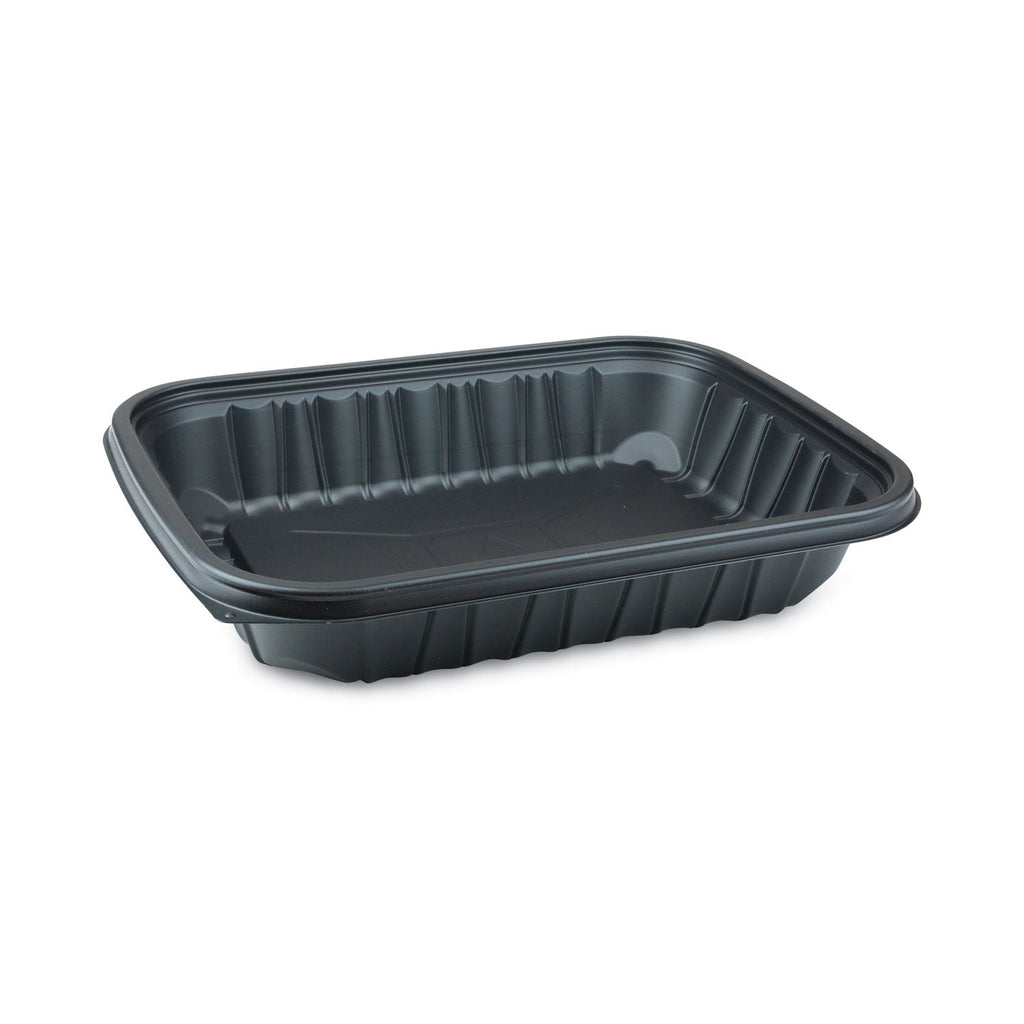 Pactiv Evergreen EarthChoice Entree2Go Takeout Container, 64 oz, 11.75 x 8.75 x 2.13, Black, Plastic, 200/Carton