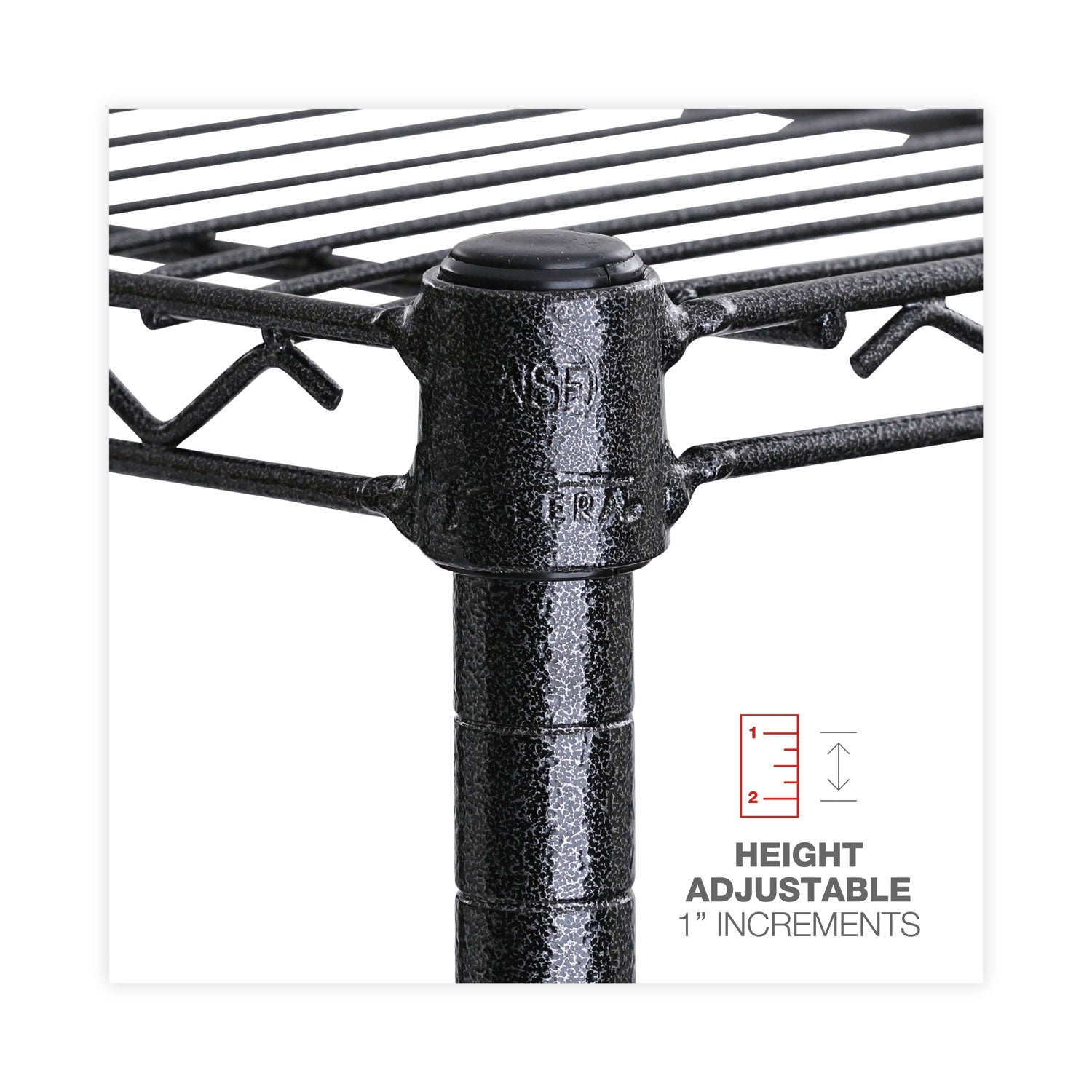 Alera BA Plus Wire Shelving Kit, Four-Shelf, 72w x 18d x 72h, Black Anthracite Plus