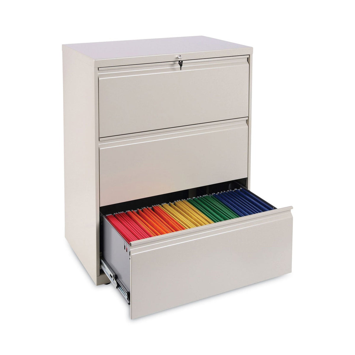 Alera Lateral File, 3 Legal/Letter/A4/A5-Size File Drawers, Putty, 30" x 18" x 39.5"