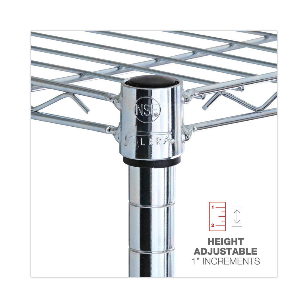 Alera Residential Wire Shelving, Four-Shelf, 36w x 14d x 54h, Silver