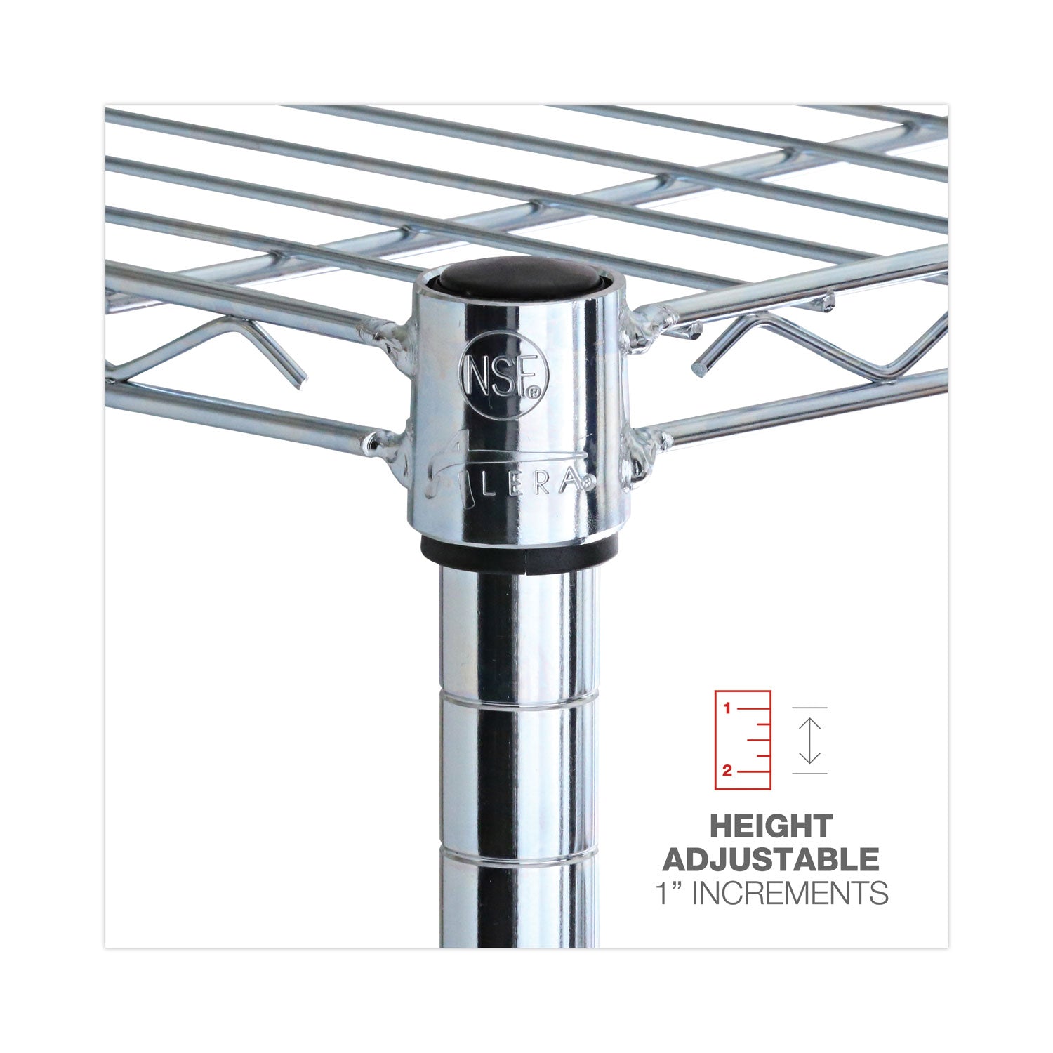 Alera Residential Wire Shelving, Four-Shelf, 36w x 14d x 54h, Silver