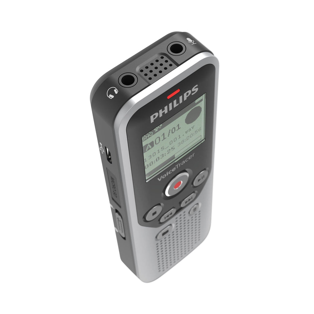 Philips Voice Tracer DVT1250 Audio Recorder, 8 GB, Black/Silver