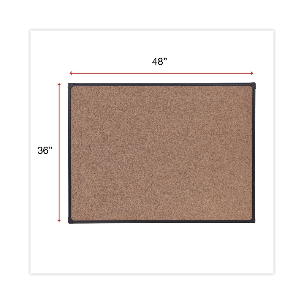 Universal Tech Cork Board, 48 x 36, Cork, Black Frame