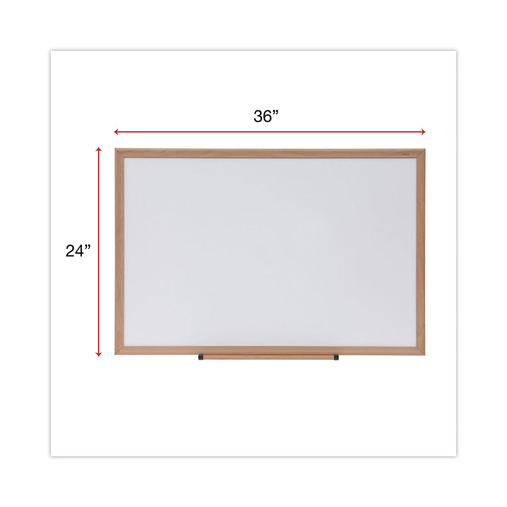 Universal Dry Erase Board, Melamine, 36 x 24, Oak Frame