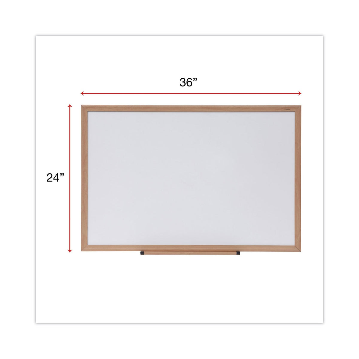 Universal Dry Erase Board, Melamine, 36 x 24, Oak Frame