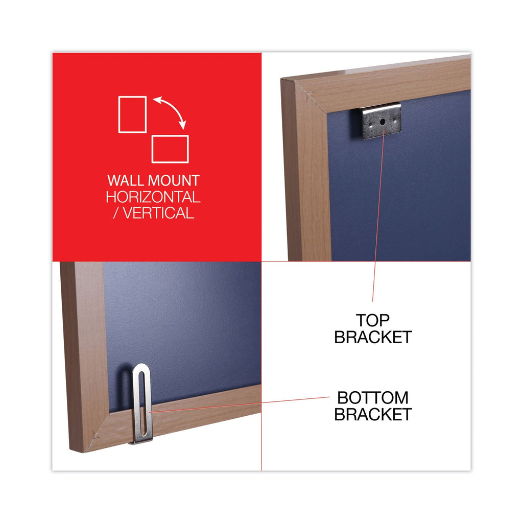 Universal Dry Erase Board, Melamine, 36 x 24, Oak Frame