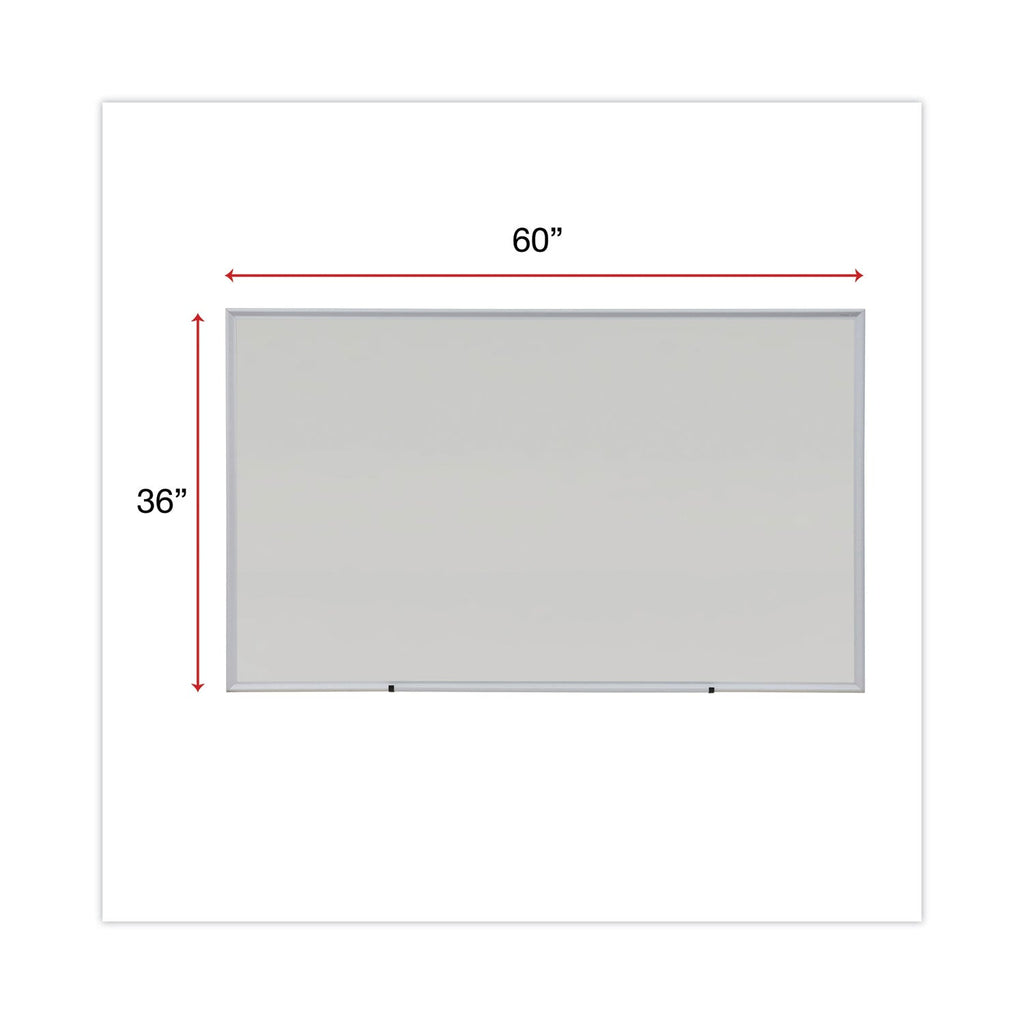 Universal Dry Erase Board, Melamine, 60 x 36, Satin-Finished Aluminum Frame