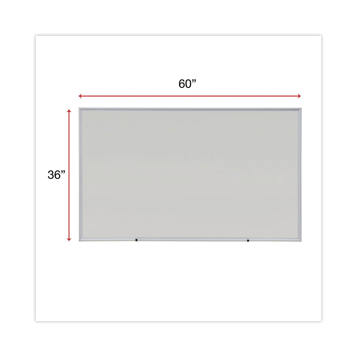 Universal Dry Erase Board, Melamine, 60 x 36, Satin-Finished Aluminum Frame