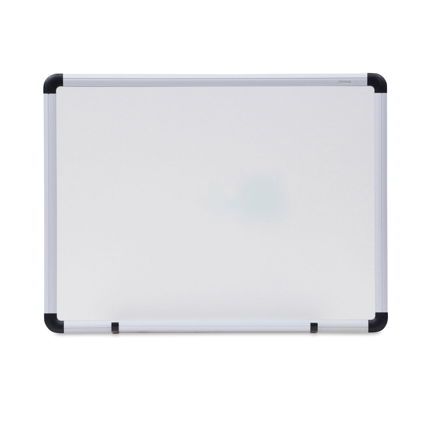 Universal Dry Erase Board, Melamine, 24 x 18, White, Black/Gray, Aluminum/Plastic Frame
