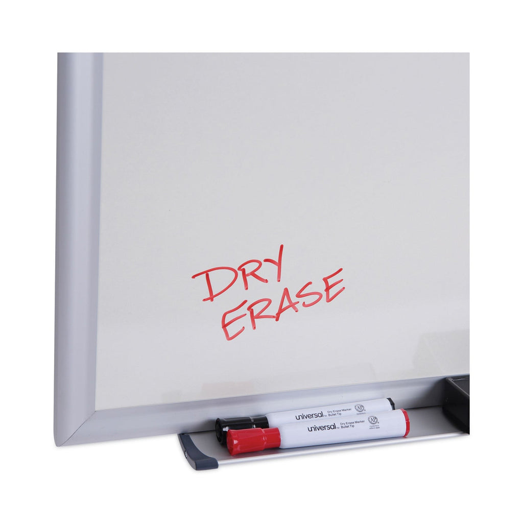 Universal Dry Erase Board, Melamine, 24 x 18, Aluminum Frame
