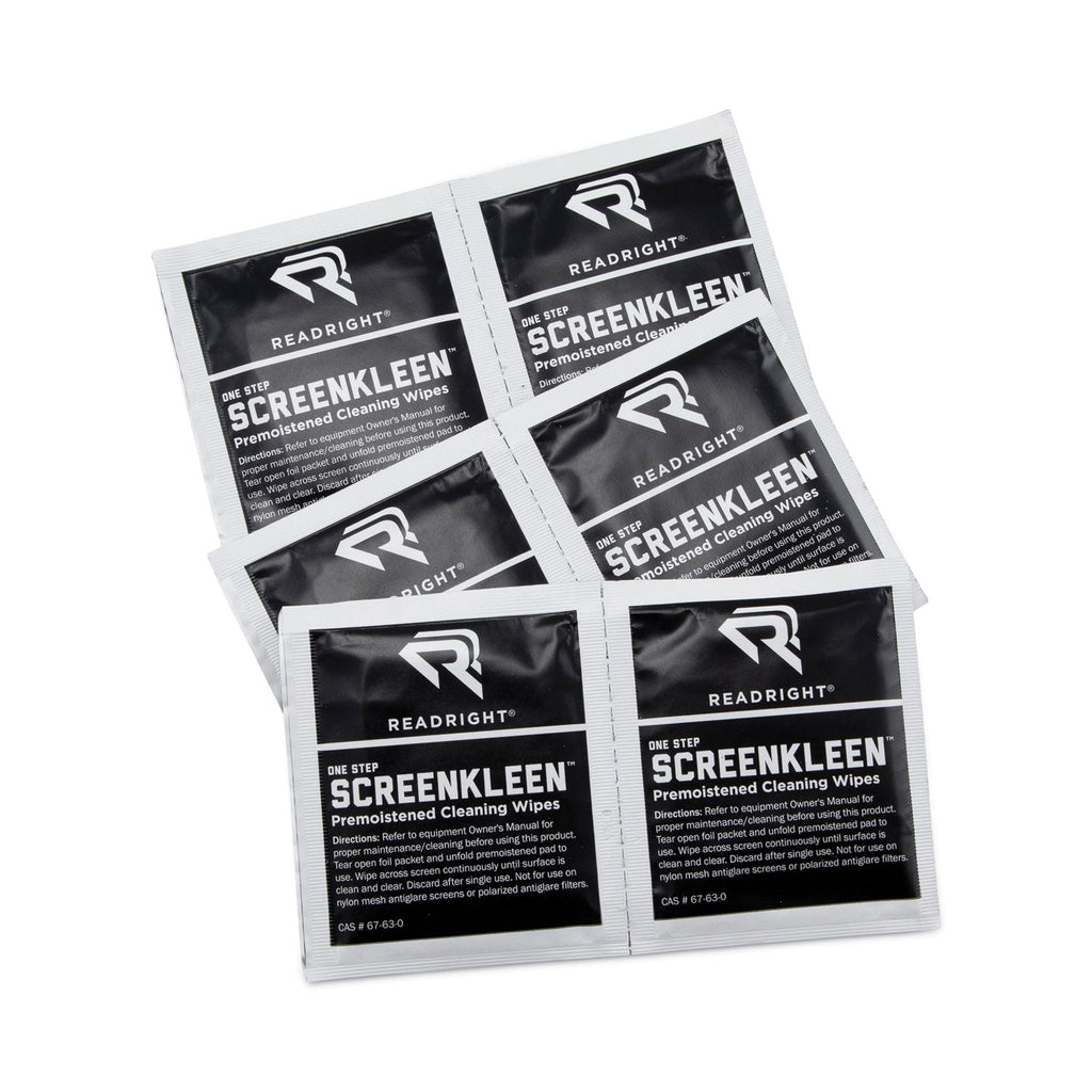 Read Right OneStep CRT Screen Cleaning Pads, 5 x 5, Cloth, White, 100/Box
