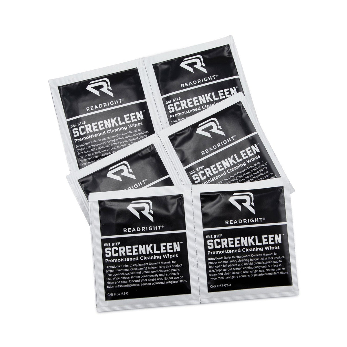 Read Right OneStep CRT Screen Cleaning Pads, 5 x 5, Cloth, White, 100/Box