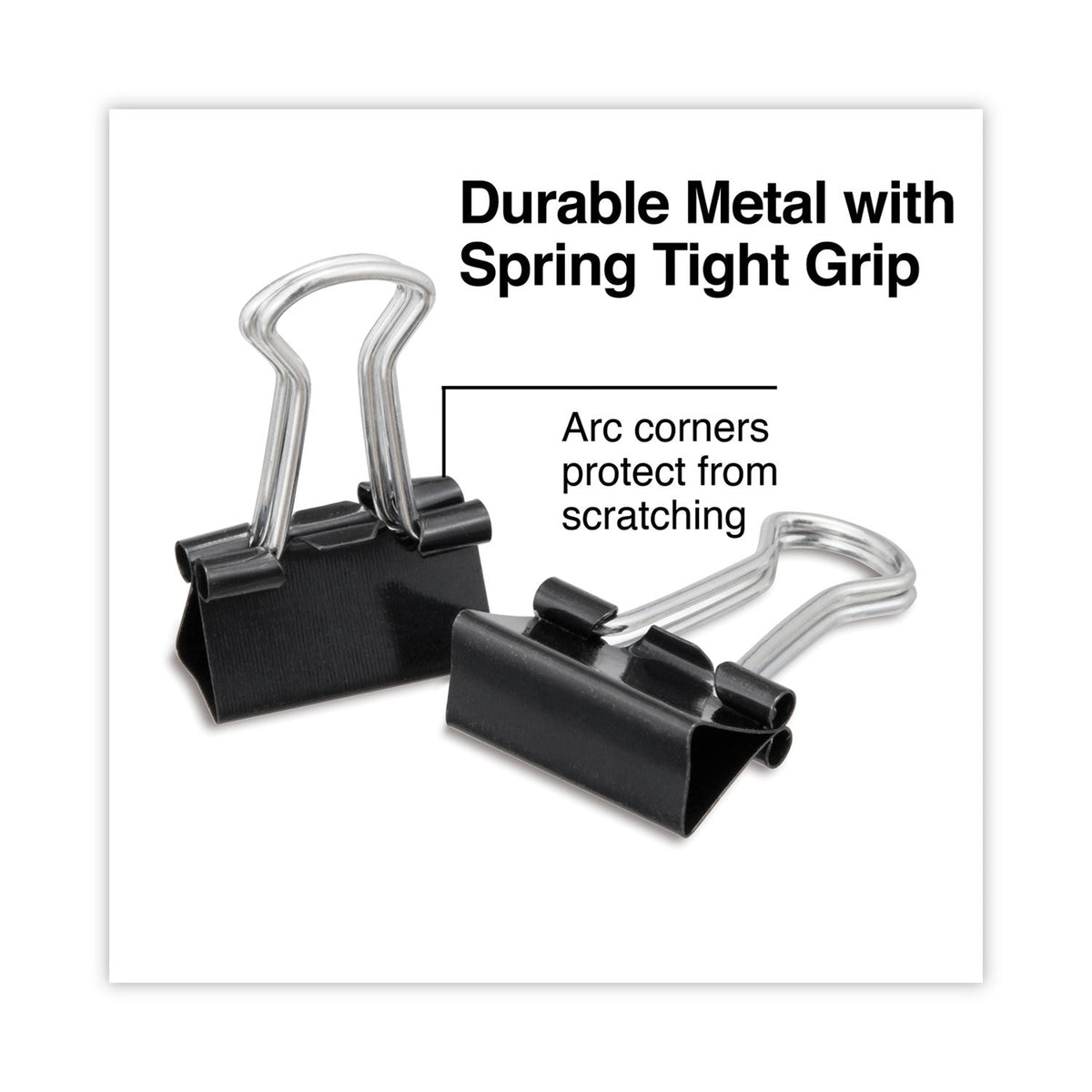 Universal Binder Clip Zip-Seal Bag Value Pack, Mini, Black/Silver, 144/Pack
