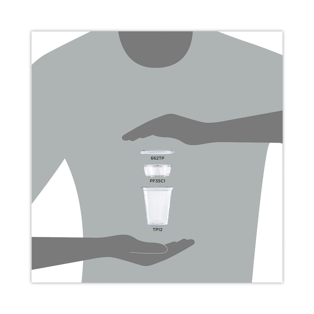 Dart Clear PET Cups with Single Compartment Insert, 12 oz, Clear, 500/Carton
