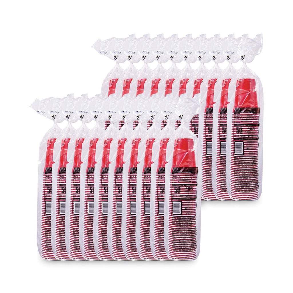 Dart Solo Plastic Party Cold Cups, 16 oz, Red, 50/Pack