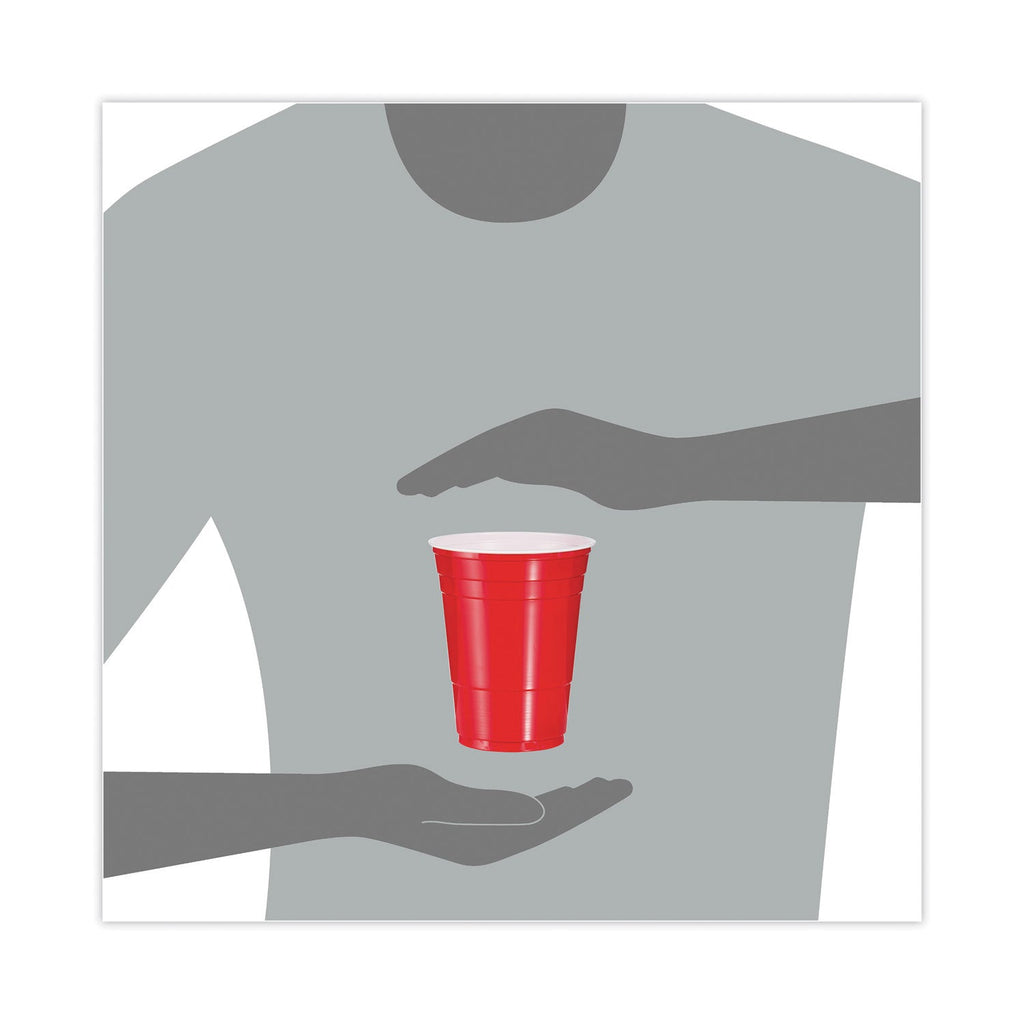 Dart Solo Plastic Party Cold Cups, 16 oz, Red, 50/Pack