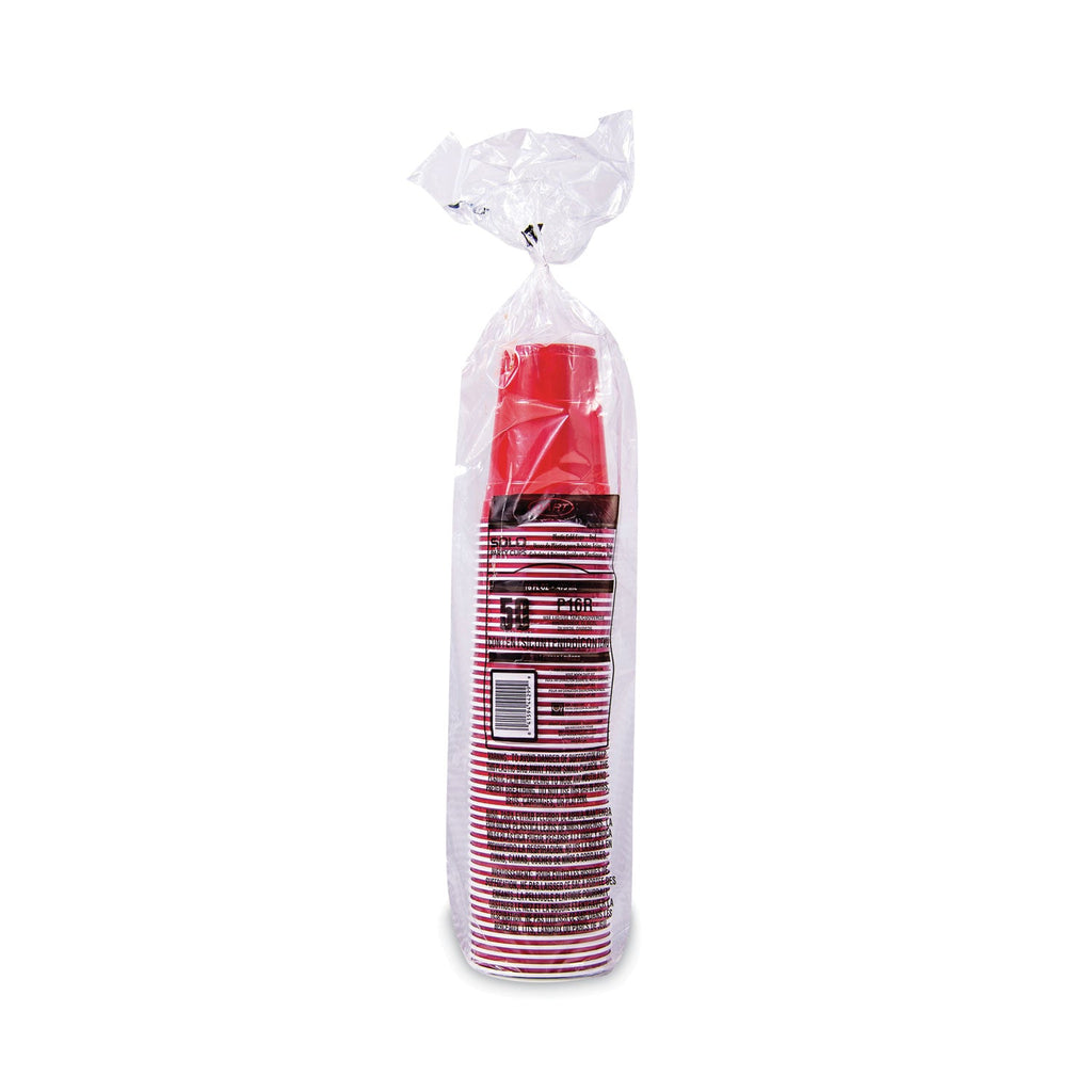 Dart Solo Plastic Party Cold Cups, 16 oz, Red, 50/Pack