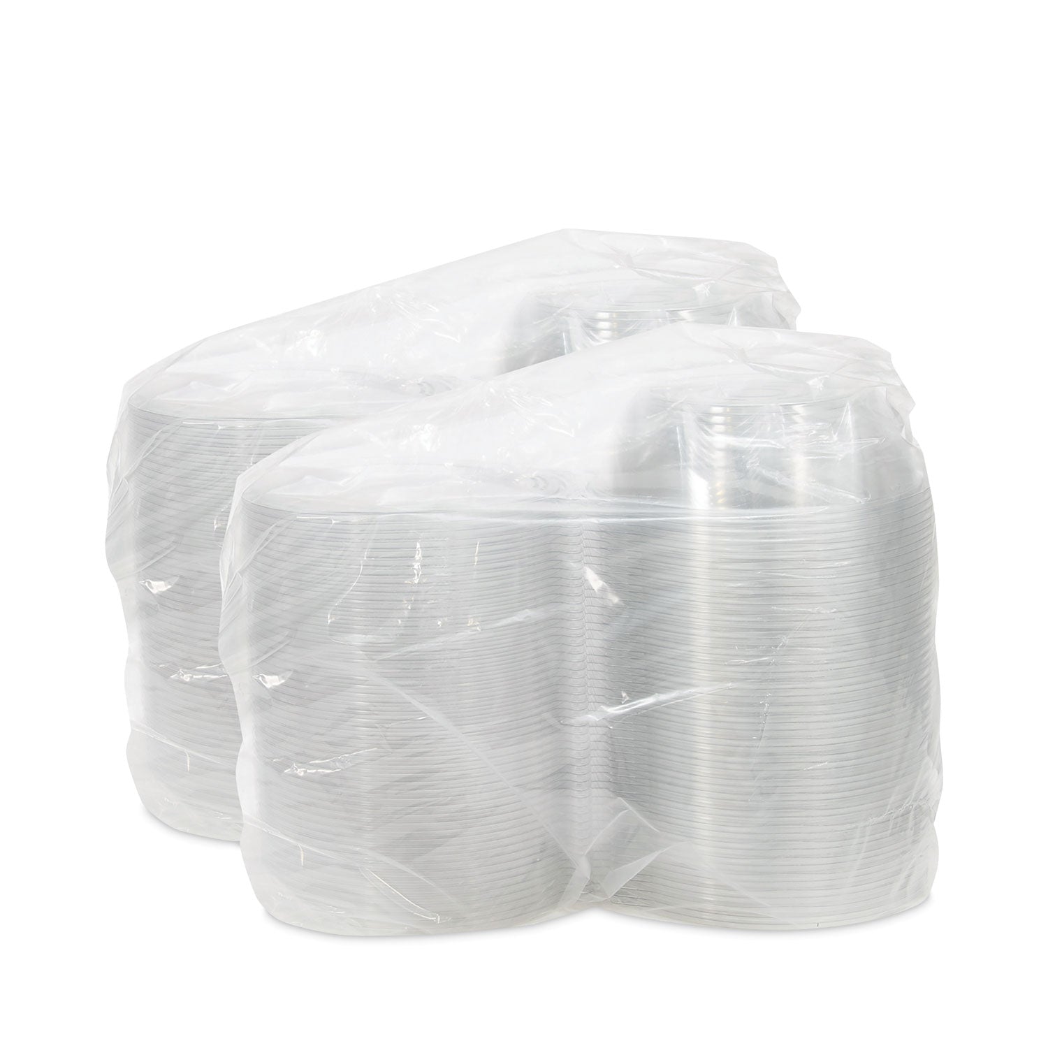 Dart Tamper-Resistant, Tamper-Evident Bowls with Flat Lid, 48 oz, 8.9" Diameter x 2.8"h, Clear, Plastic, 100/Carton
