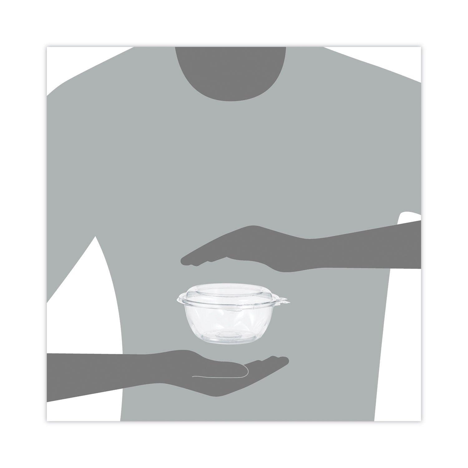 Dart Tamper-Resistant, Tamper-Evident Bowls with Dome Lid, 12 oz, 5.5" Diameter x 2.6"h, Clear, Plastic, 240/Carton