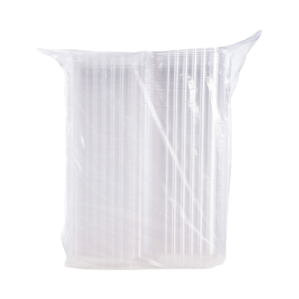Dart ClearSeal Hinged-Lid Plastic Containers, 8.3 x 8.3 x 3, Clear, Plastic, 250/Carton