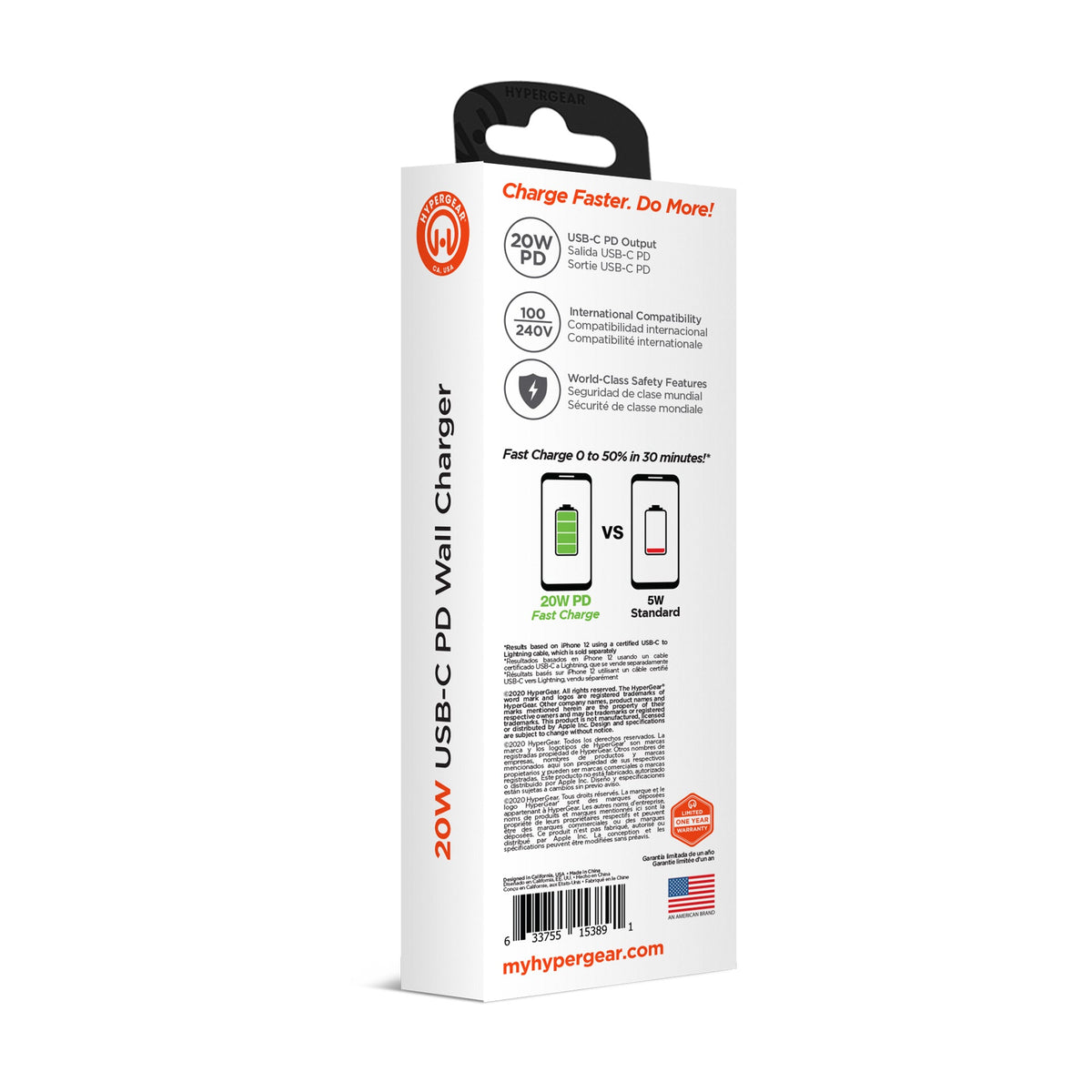 HyperGear 20W USB-C PD Wall Charger