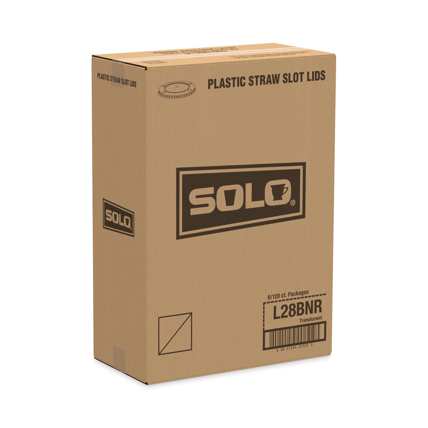 Dart Polystyrene Plastic Flat Straw-Slot Cold Cup Lids, Fits 28 oz Cups, Translucent, 960/Carton