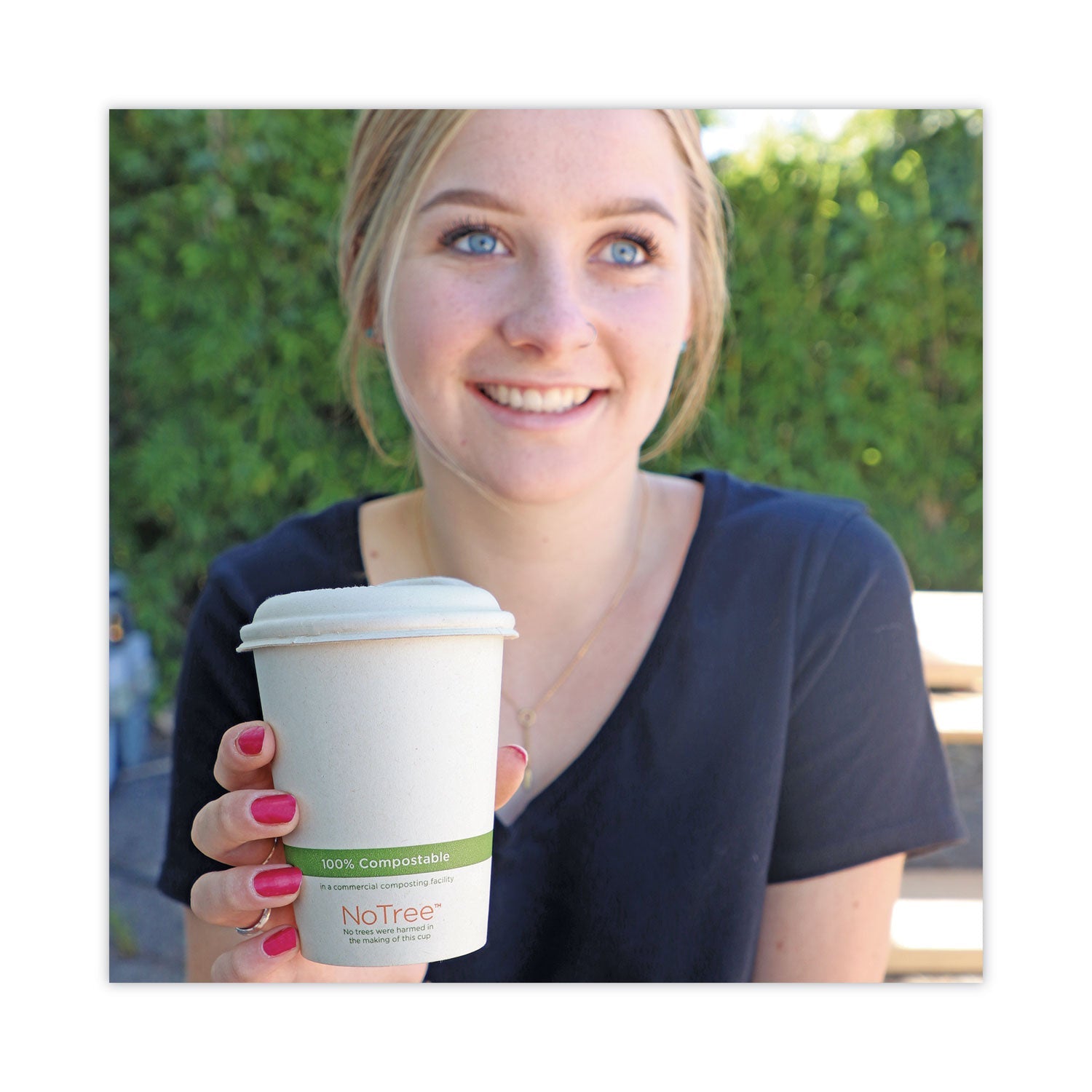 World Centric NoTree Paper Hot Cups, 8 oz, Natural, 1,000/Carton