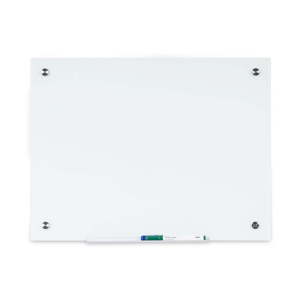 MasterVision Magnetic Glass Dry Erase Board, 98 x 52 x 2, Opaque White