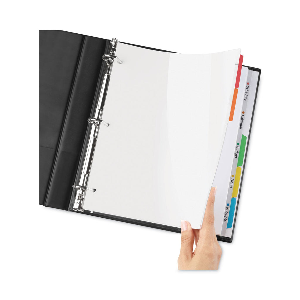 Avery Clear Easy View Plastic Dividers with Multicolored Tabs and Sheet Protector, 5-Tab, 11 x 8.5, Clear, 1 Set