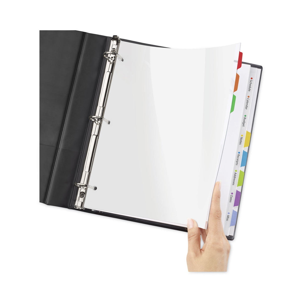 Avery Clear Easy View Plastic Dividers with Multicolored Tabs and Sheet Protector, 8-Tab, 11 x 8.5, Clear, 1 Set