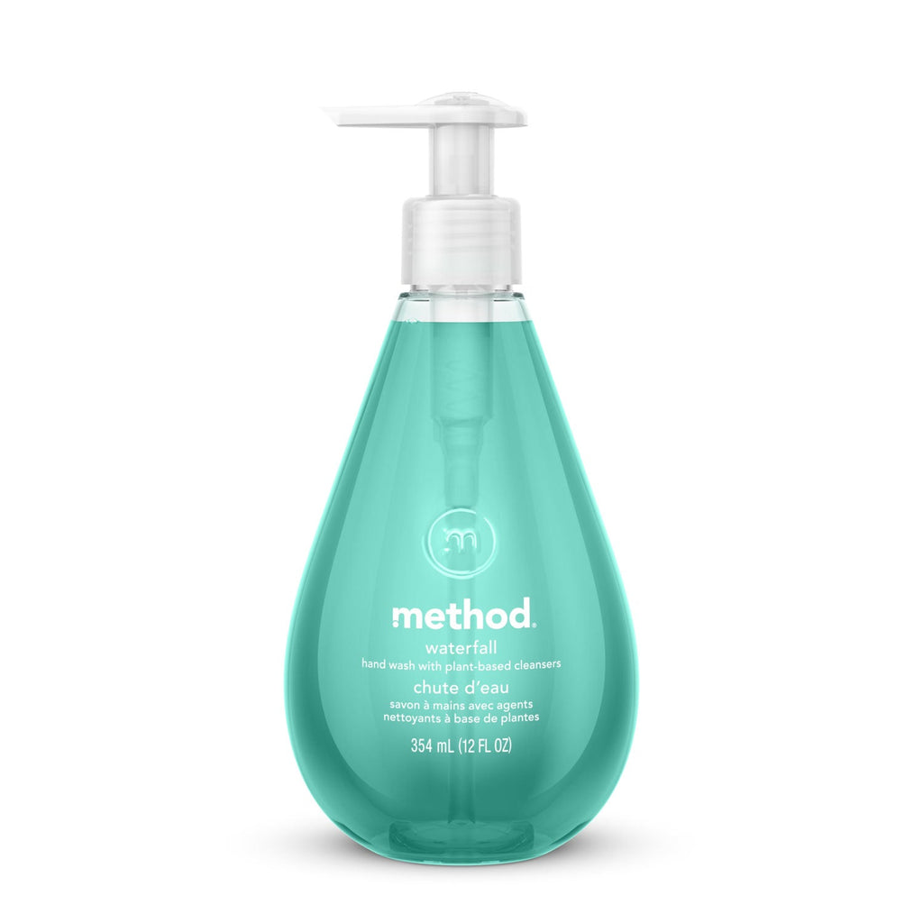 Method Gel Hand Wash, Waterfall, 12 oz Pump Bottle, 6/Carton