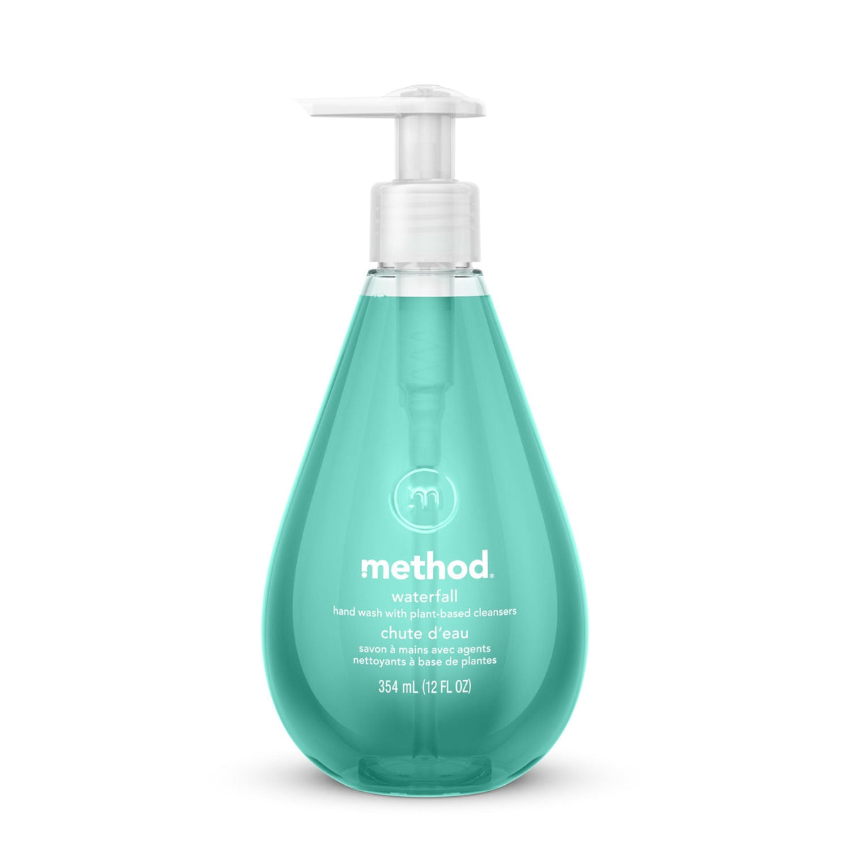 Method Gel Hand Wash, Waterfall, 12 oz Pump Bottle, 6/Carton