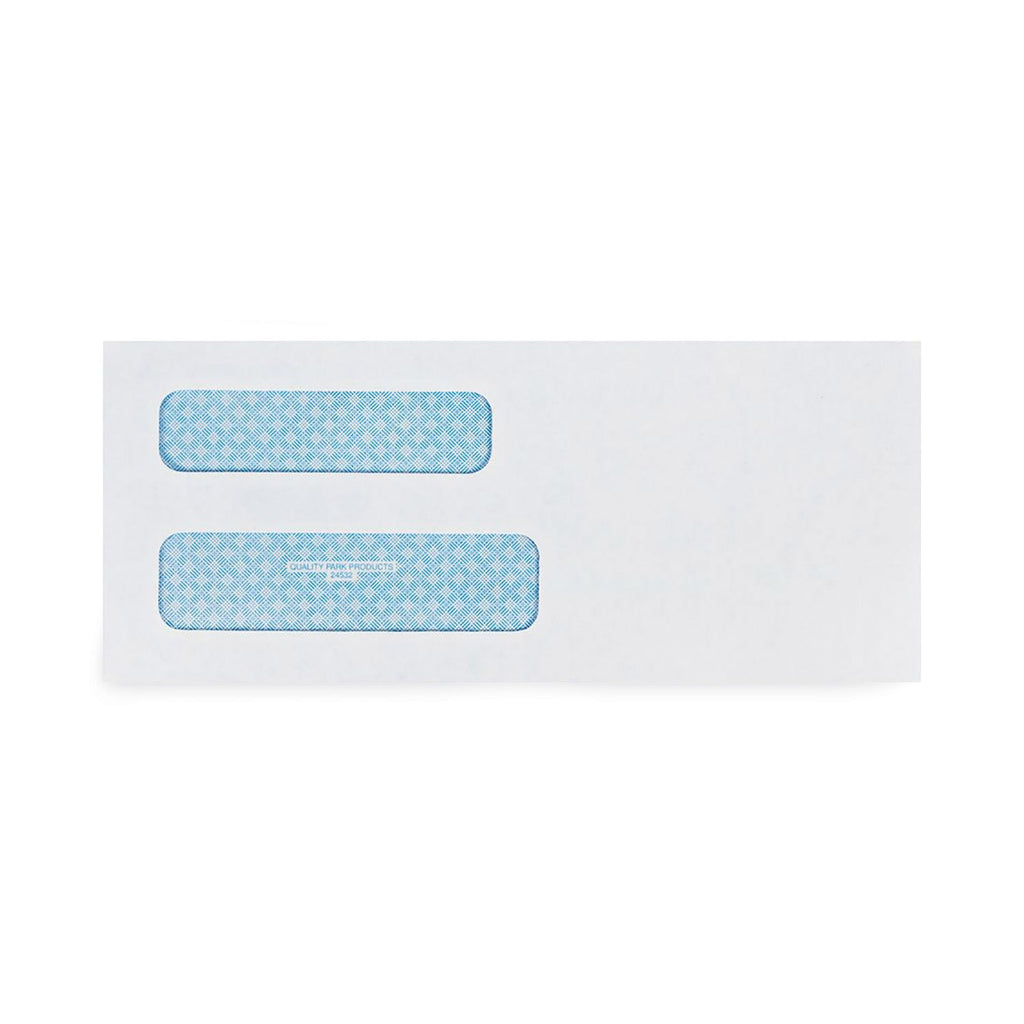 Quality Park Double Window Security-Tinted Check Envelope, #8 5/8, Commercial Flap, Gummed Closure, 3.63 x 8.63, White, 1,000/Box