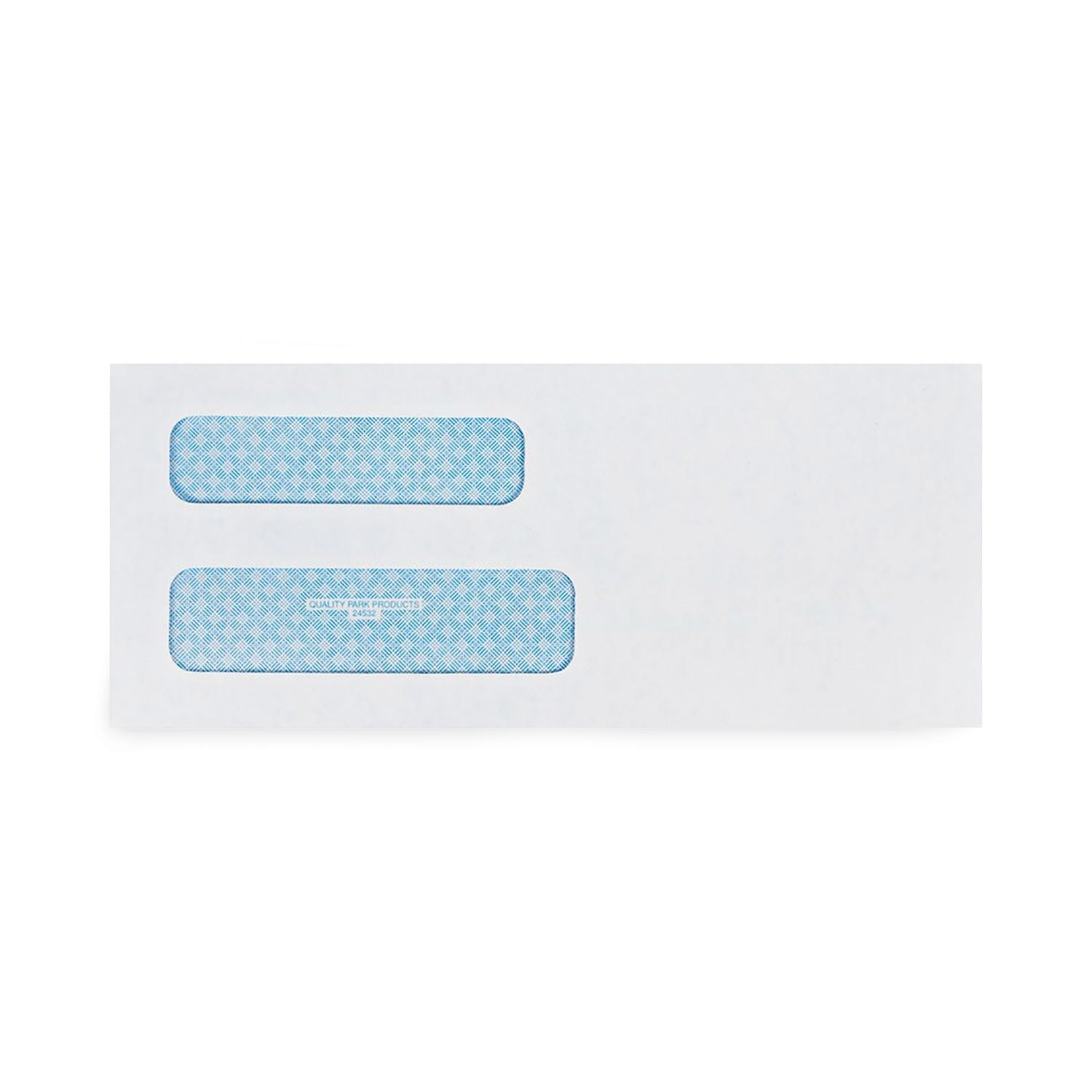 Quality Park Double Window Security-Tinted Check Envelope, #8 5/8, Commercial Flap, Gummed Closure, 3.63 x 8.63, White, 1,000/Box