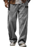 Pocket-embroidered Black-label Loose Straight-leg Casual Pants
