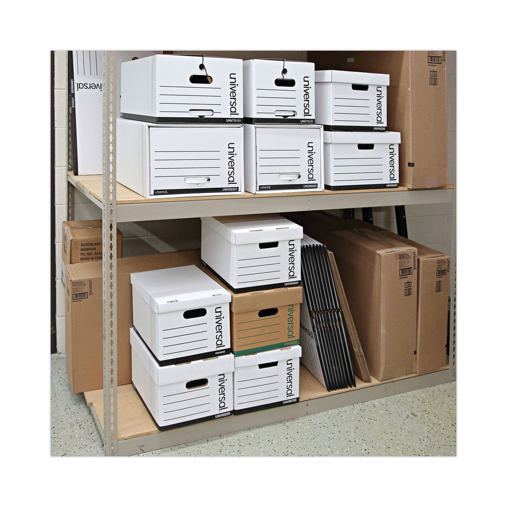 Universal Professional-Grade Heavy-Duty Storage Boxes, Letter/Legal Files, Kraft/Green, 12/Carton