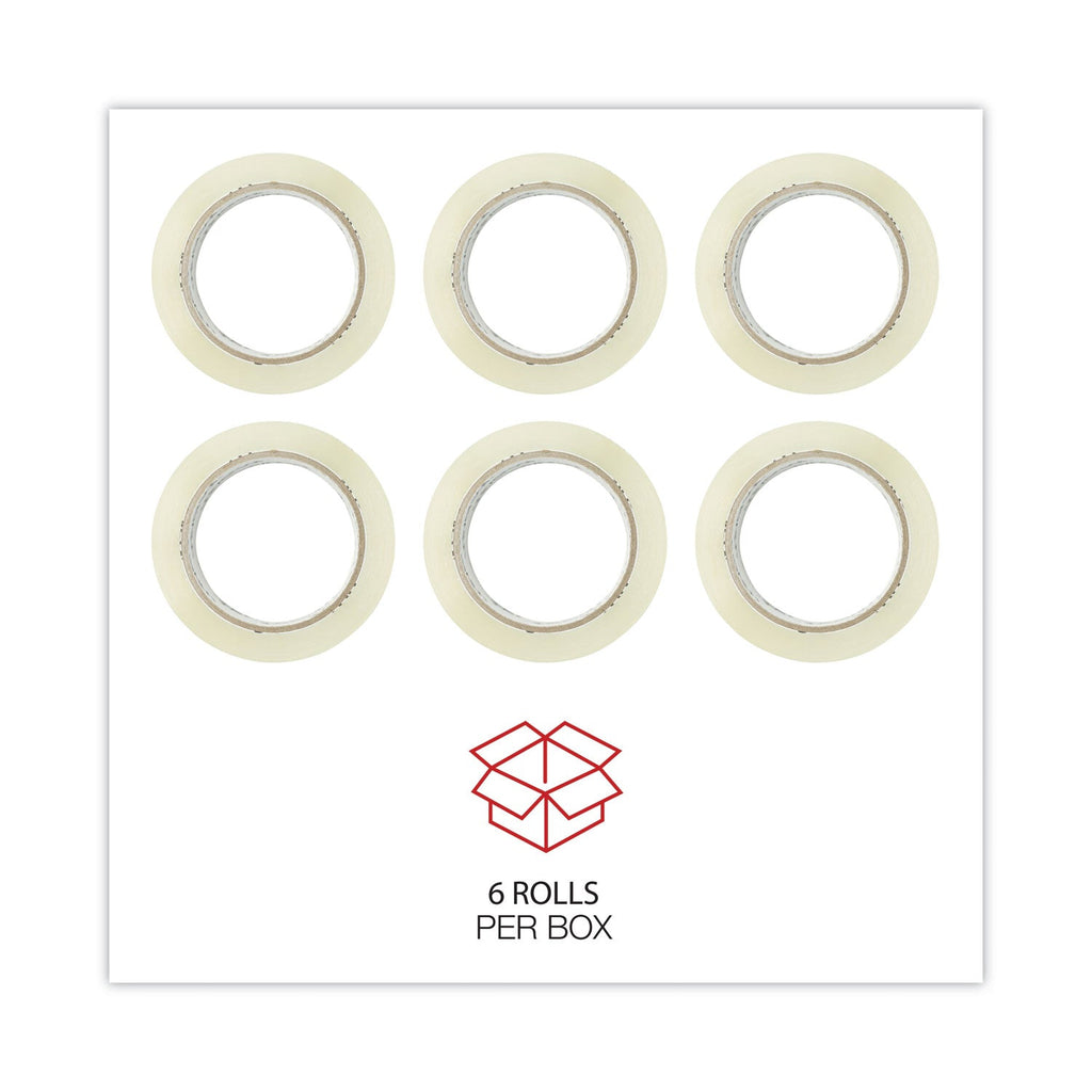 Universal Heavy-Duty Acrylic Box Sealing Tape, 3" Core, 1.88" x 54.6 yds, Clear, 6/Pack