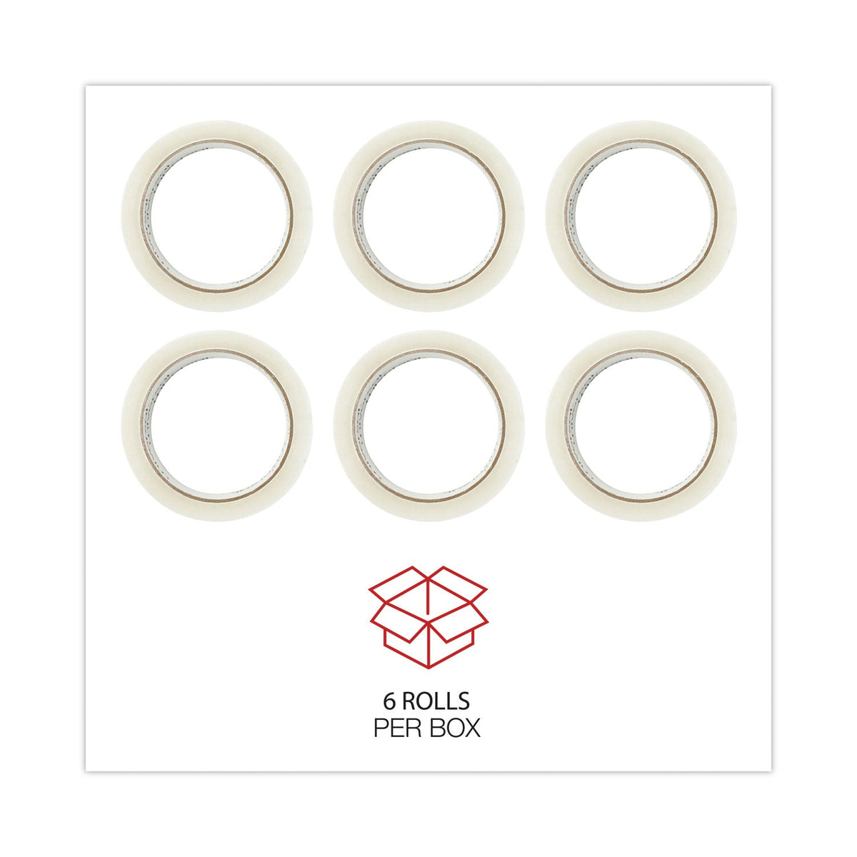 Universal General-Purpose Box Sealing Tape, 3" Core, 1.88" x 60 yds, Clear, 6/Pack
