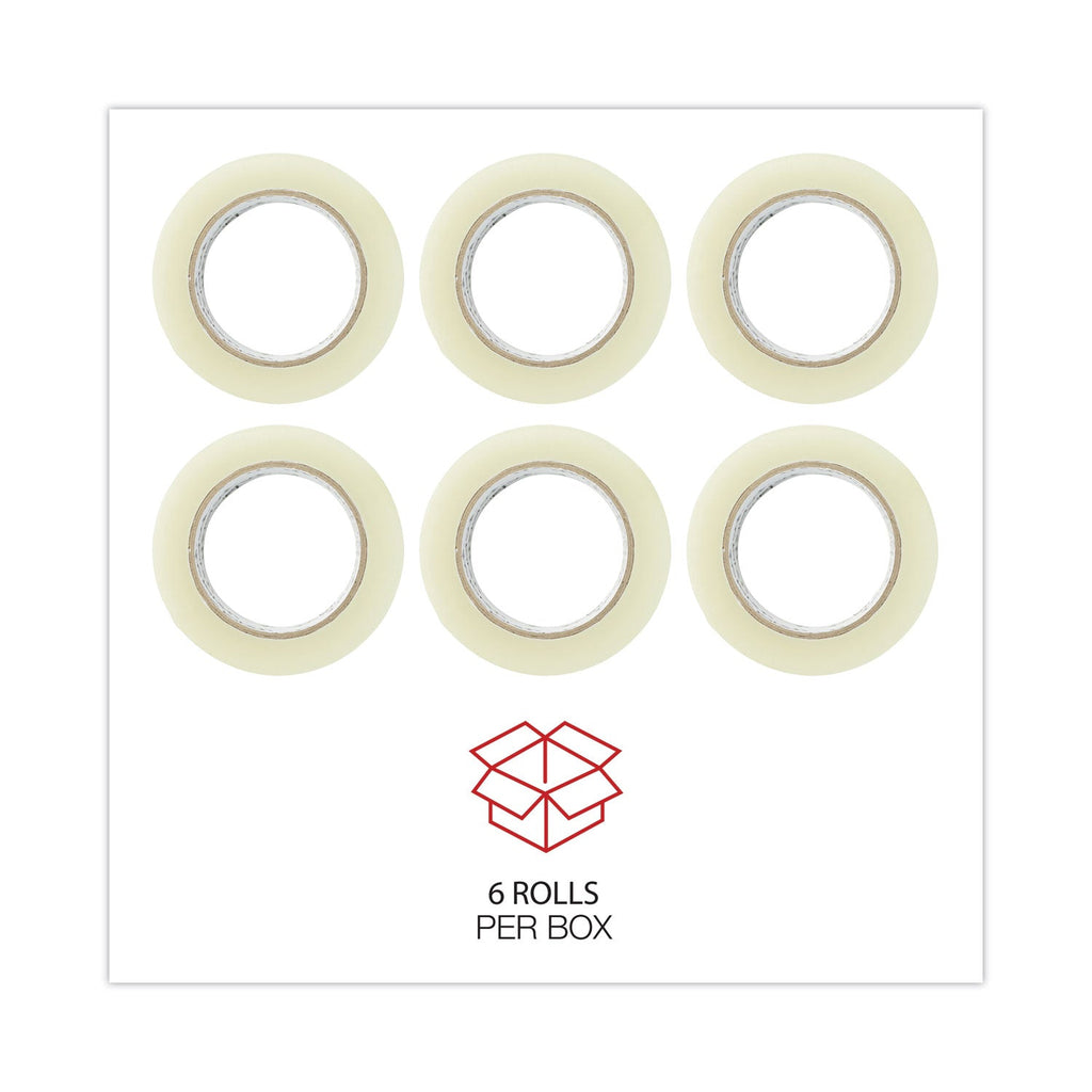 Universal Quiet Tape Box Sealing Tape, 3" Core, 1.88" x 110 yds, Clear, 6/Pack