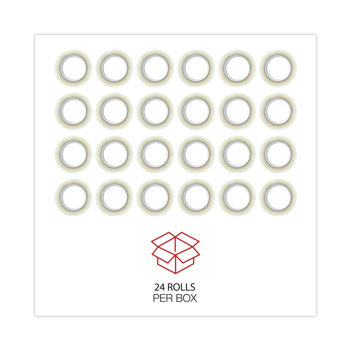 Universal Clear Packaging Tape, 3" Core, 72 mm x 100 m, Clear, 24/Carton
