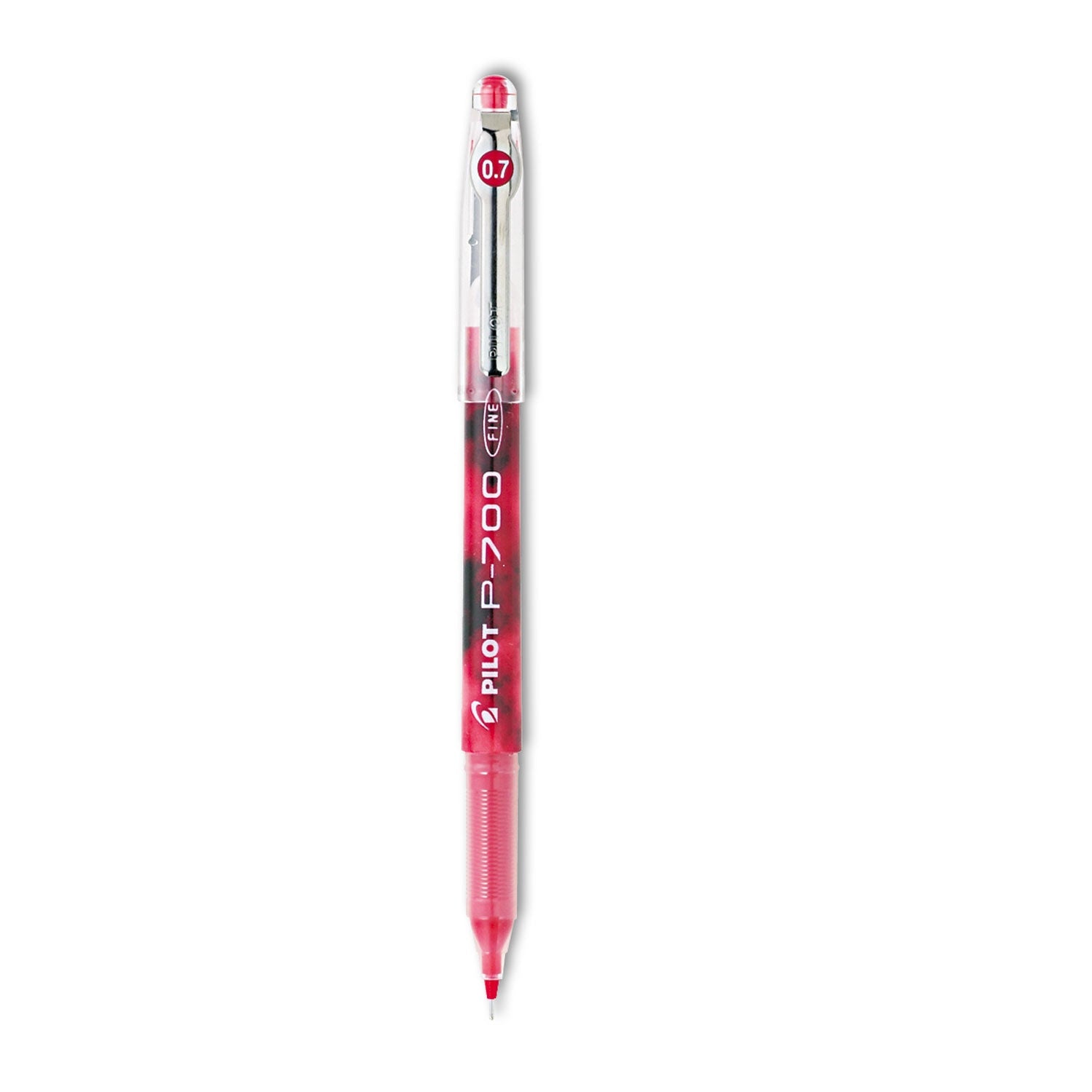 Pilot Precise P-700 Gel Pen, Stick, Fine 0.7 mm, Red Ink, Red Barrel, Dozen