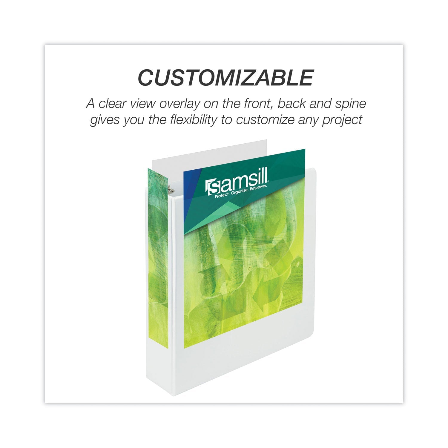 Samsill Earth's Choice Biobased Round Ring View Binder, 3 Rings, 2" Capacity, 11 x 8.5, White